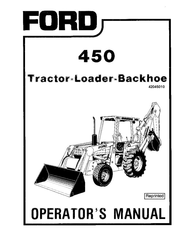 New holland 450 Tractor Loader Backhoe operator manuals PDF Download