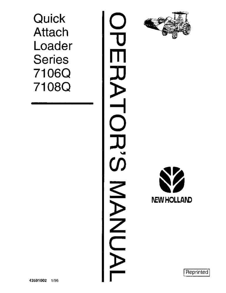 New holland 7106Q 7108Q Quick Att Farm Loader operator manuals PDF Download