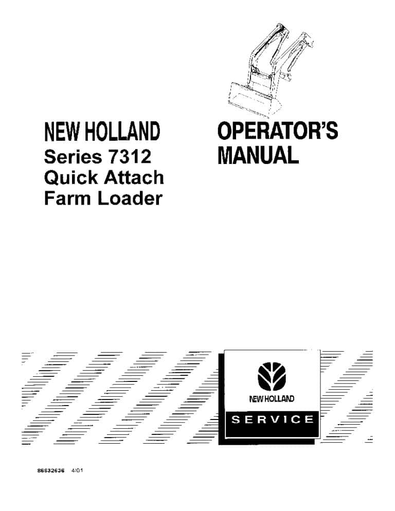 New holland 7312 Series Quick Attach Loader on TM 60 Series Tractor operator manuals PDF Download