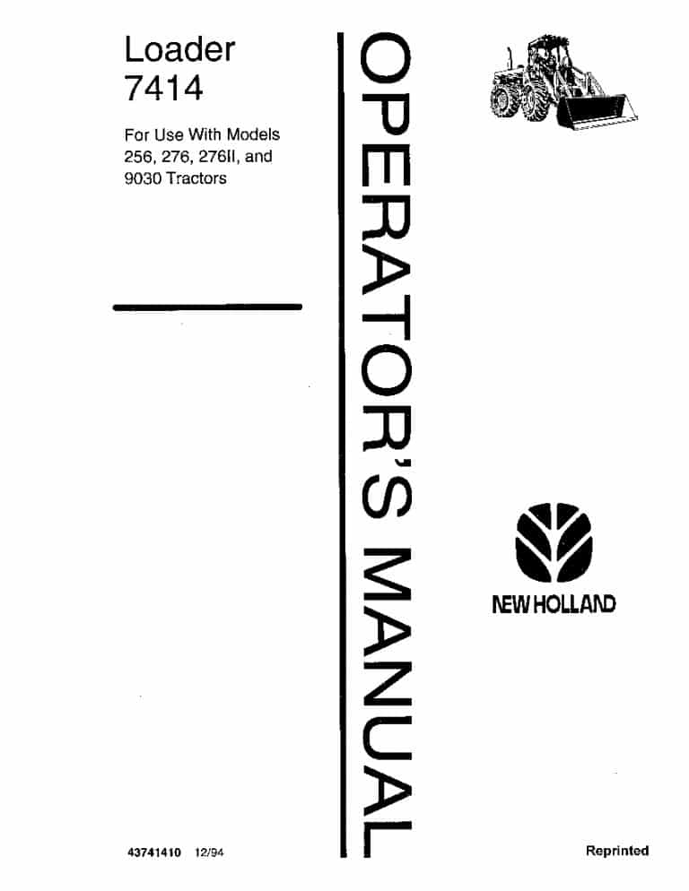 New holland 7414 Loader on 256 276 27611 9030 Tractors operator manuals PDF Download