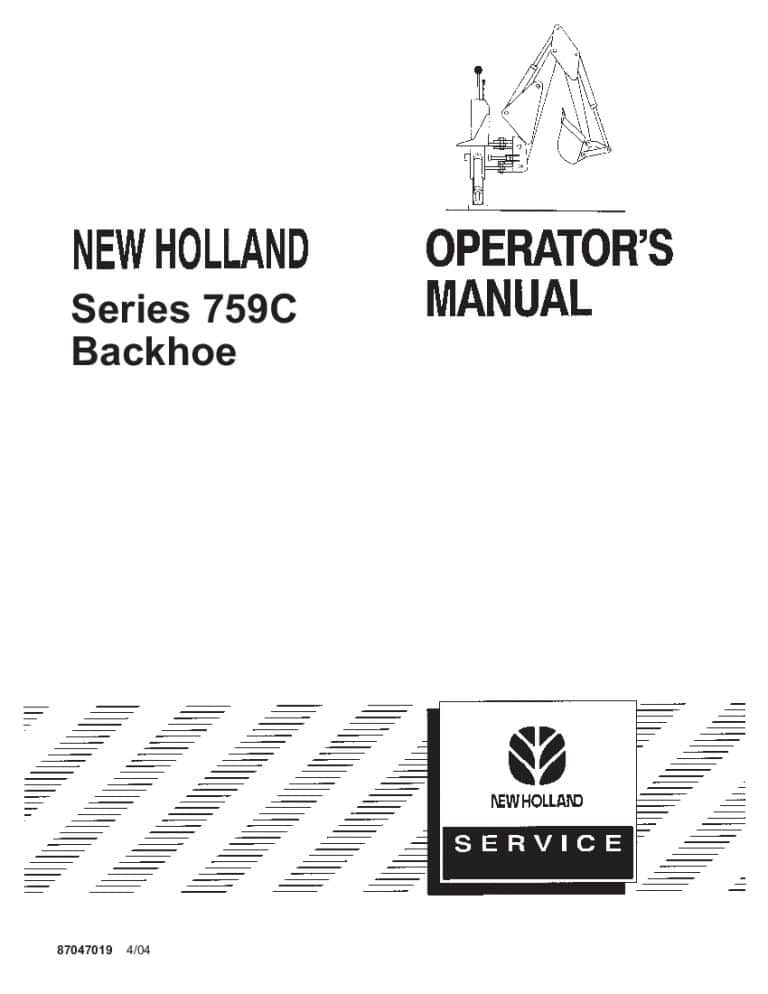 New holland 759C Series Backhoe operator manuals PDF Download