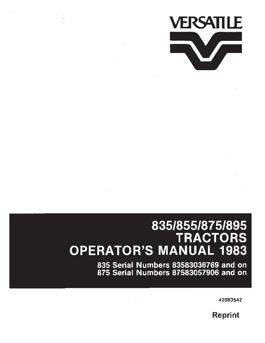 New holland 835 855 875 & 895 4WD 1983 operator manuals PDF Download ...
