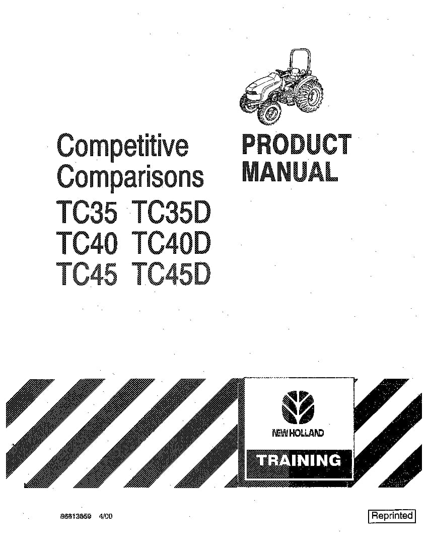 New holland Competitive Comparision TC35, TC35D, TC40, TC40D, TC45, TC45D operator manuals PDF Download