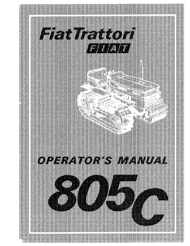 New holland Fiat 805C Tractor operator manuals PDF Download