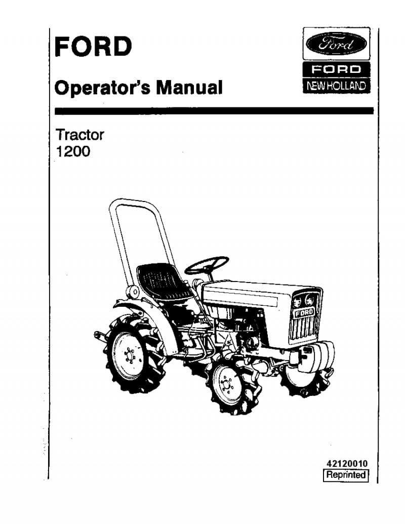 New holland Ford 1200 Tractor operator manuals PDF Download Service