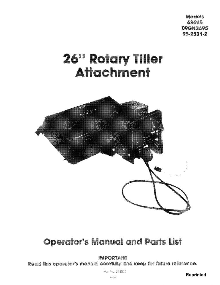 New holland Ford 26 Inch Rotary Tiller Attachment operator manuals PDF Download