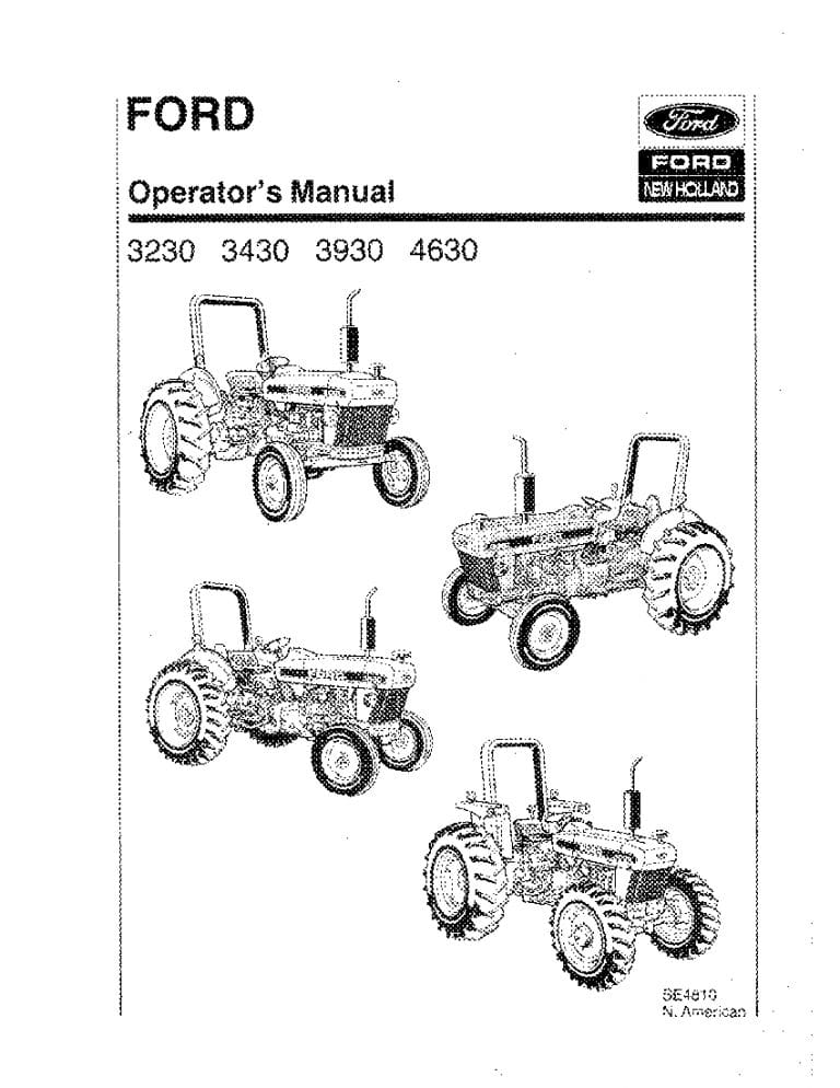 New holland Ford 3230 3430 3930 4630 Tractor operator manuals PDF Download