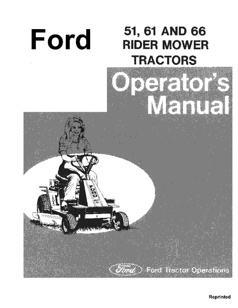 New holland Ford 51 61 66 Rider Mower Tractor operator manuals PDF Download