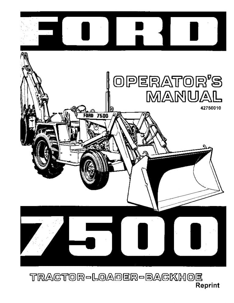 New holland Ford 7500 Tractor Loader operator manuals PDF Download