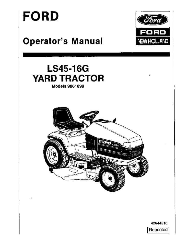 New holland Ford LS45 16G YT operator manuals PDF Download