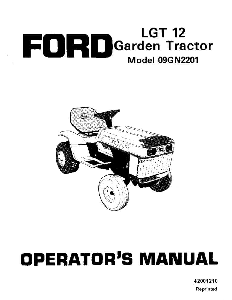 New holland Ford Lgt 12 Garden Tractor operator manuals PDF Download