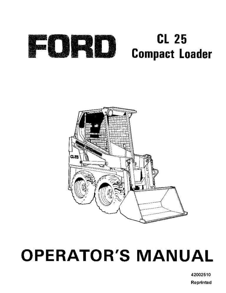 New holland Ford SE4054 CL25 Cp Loader operator manuals PDF Download