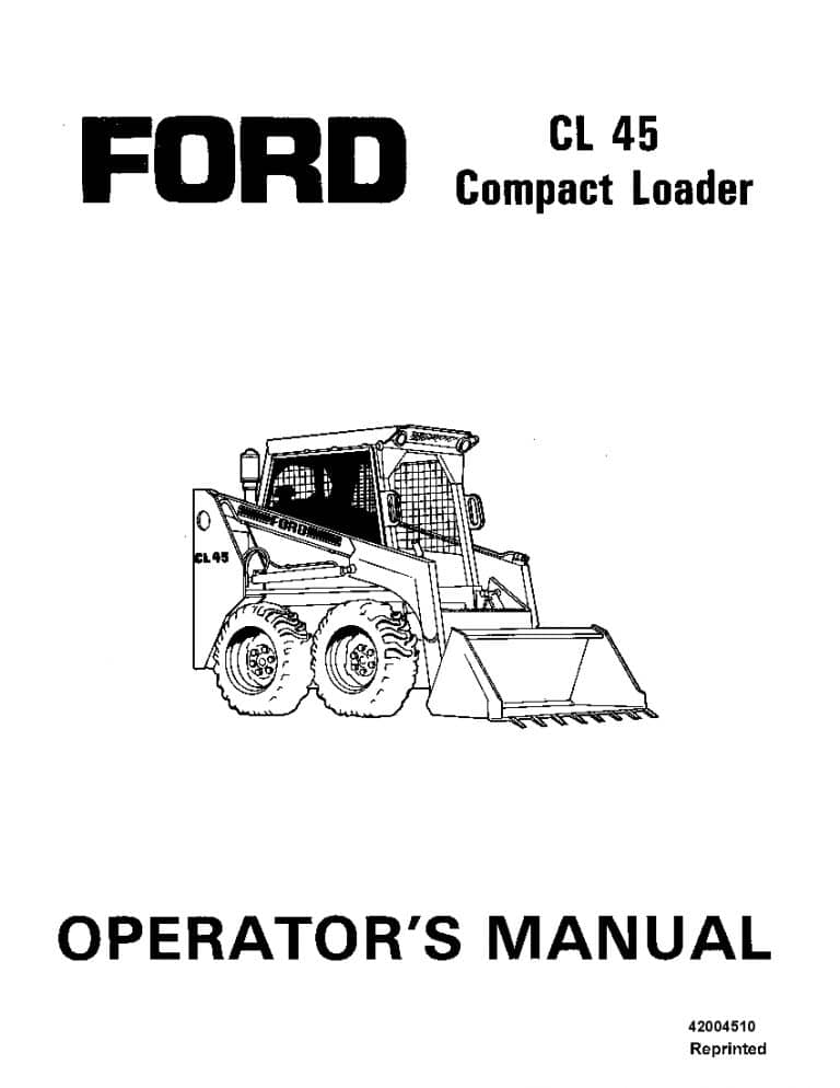 New holland Ford SE4055A CL45 Compact Loader operator manuals PDF Download