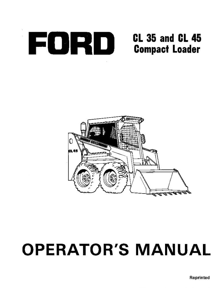 New holland Ford SE4355 CL35 CL45 Compact Loader operator manuals PDF Download