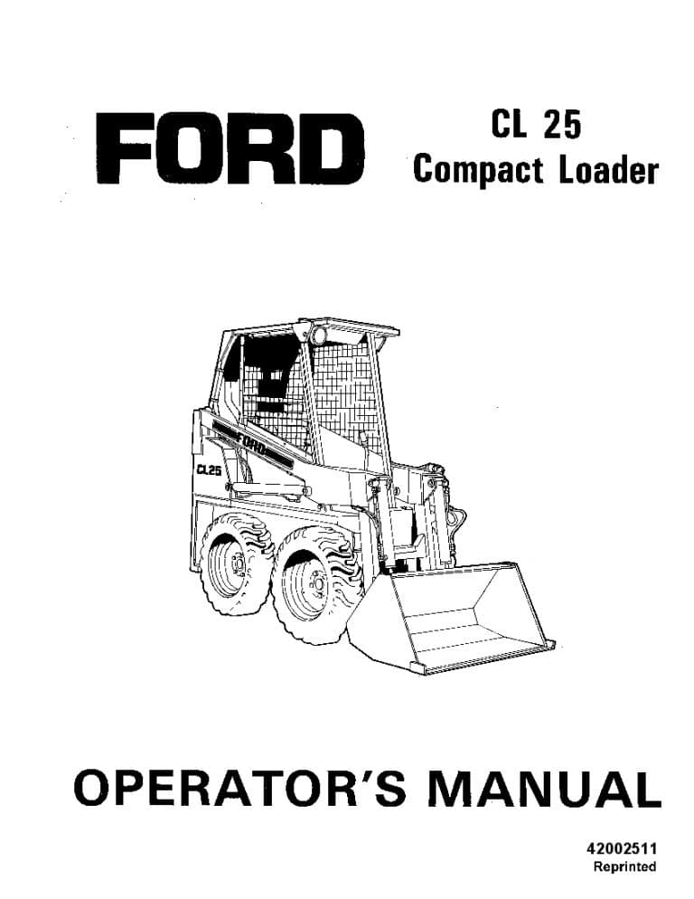 New holland Ford SE4361 CL25 Compact Loader operator manuals PDF Download