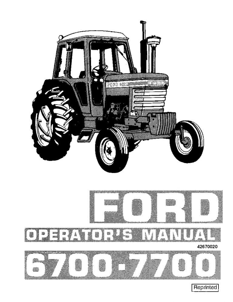New holland Ford Series 6700-7700 Tractor operator manuals PDF Download