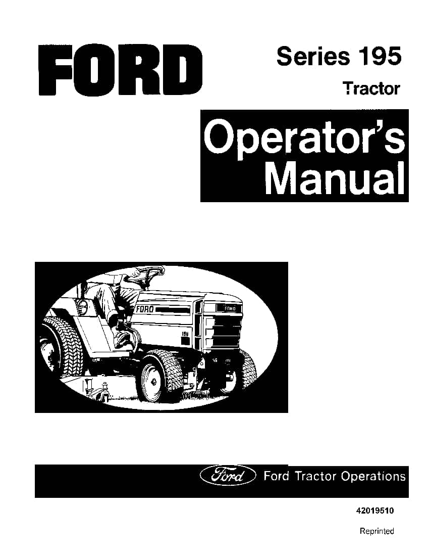 New holland Series 195 Ford Tractor operator manuals PDF Download Service manual Repair