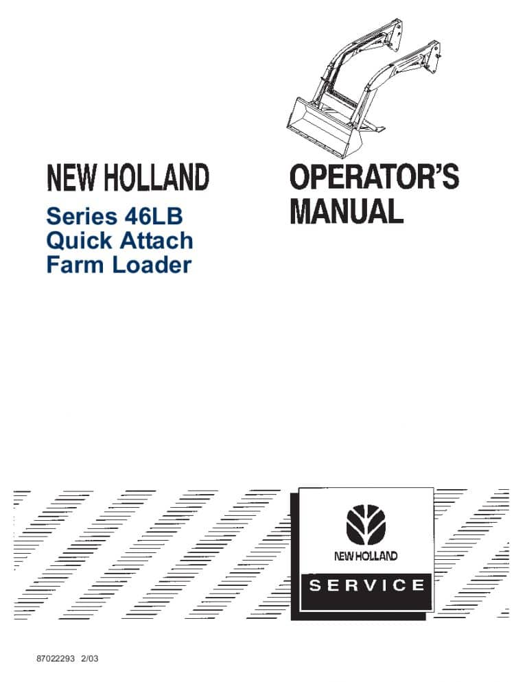 New holland Series 46LB Quick Attach Farm Loader operator manuals PDF Download