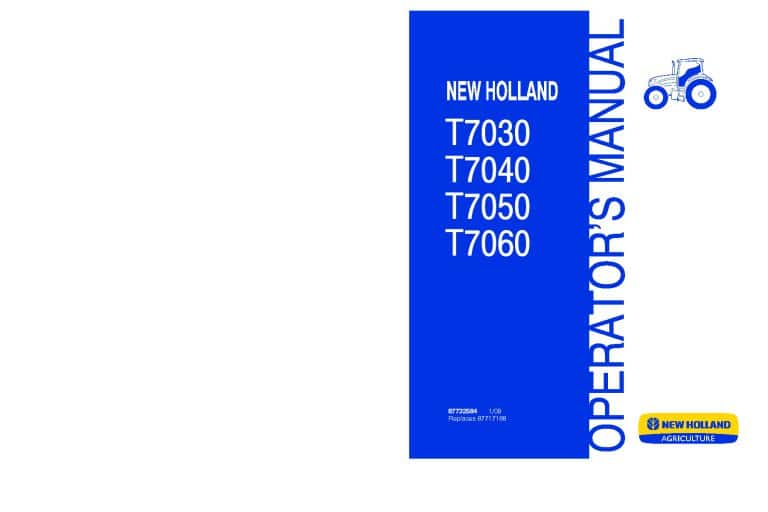 New holland T7030, T7040, T7050, T7060 Tractors operator manuals PDF Download