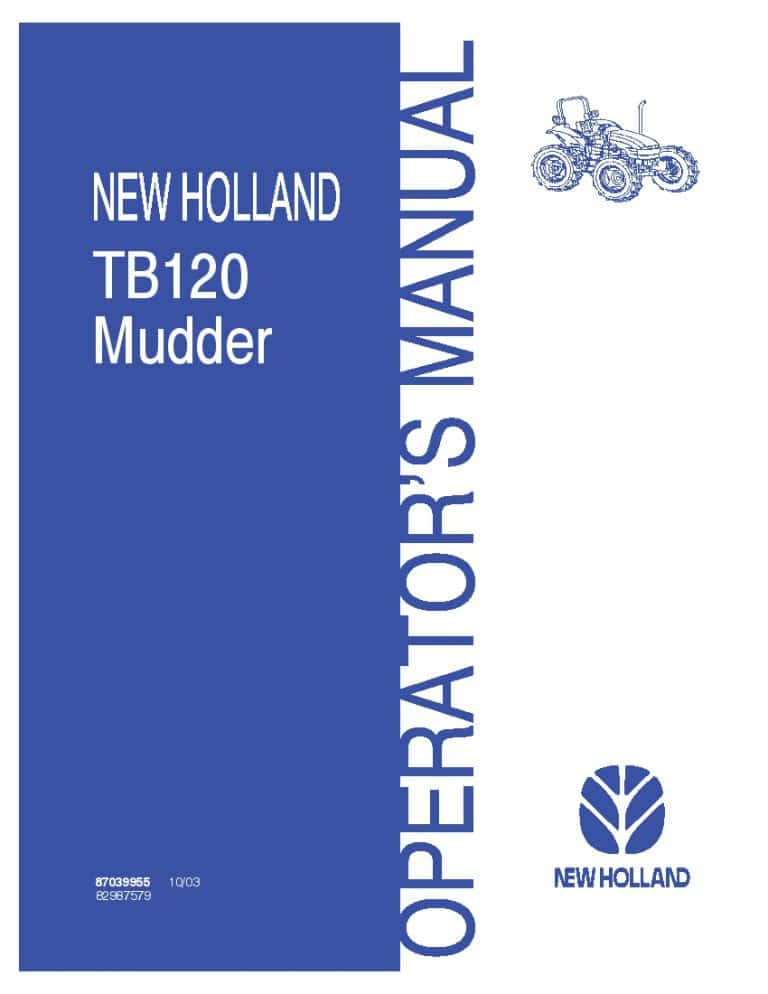 New holland TB120 Mudder Tractor operator manuals PDF Download