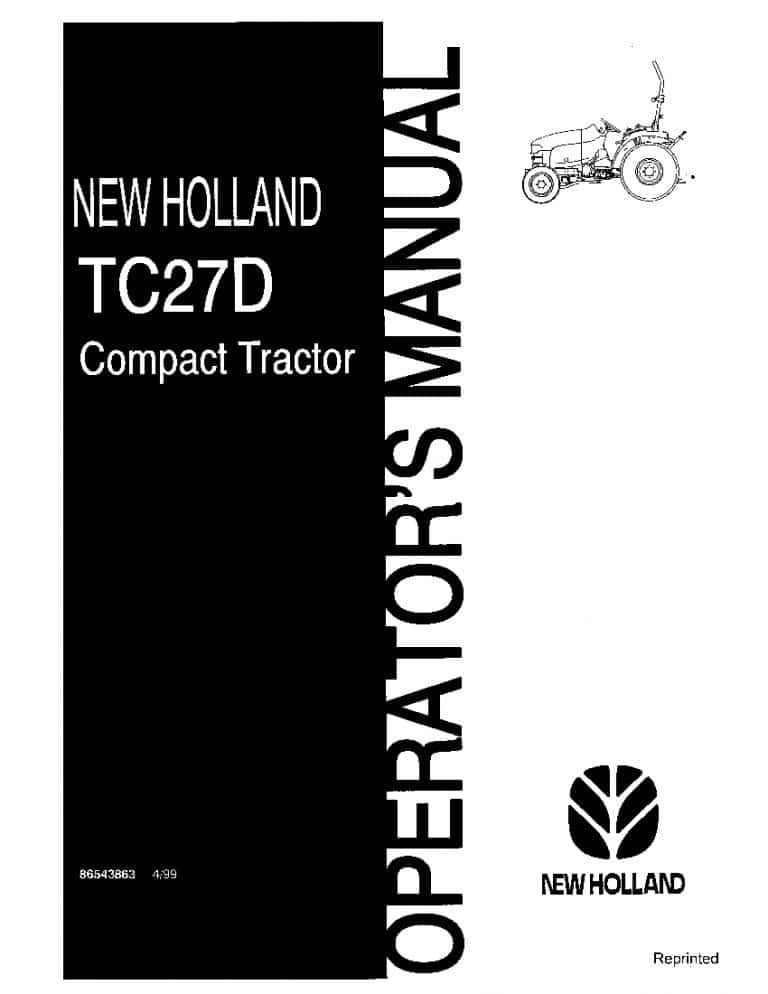 New holland TC27D Compact Tractors operator manuals PDF Download