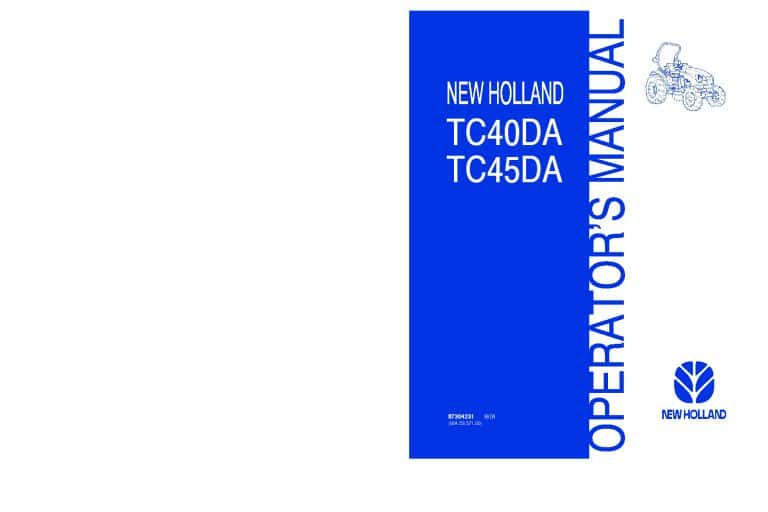 New holland TC40DA, TC45DA Tractor operator manuals PDF Download