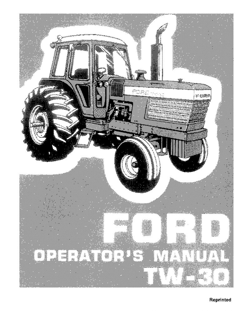 New holland TW 30 Tractor operator manuals PDF Download