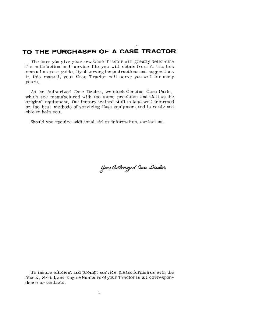 Case 1030 Series Comfort King Draft-O-Matic Wheel Tractor Operators Manual PDF Download