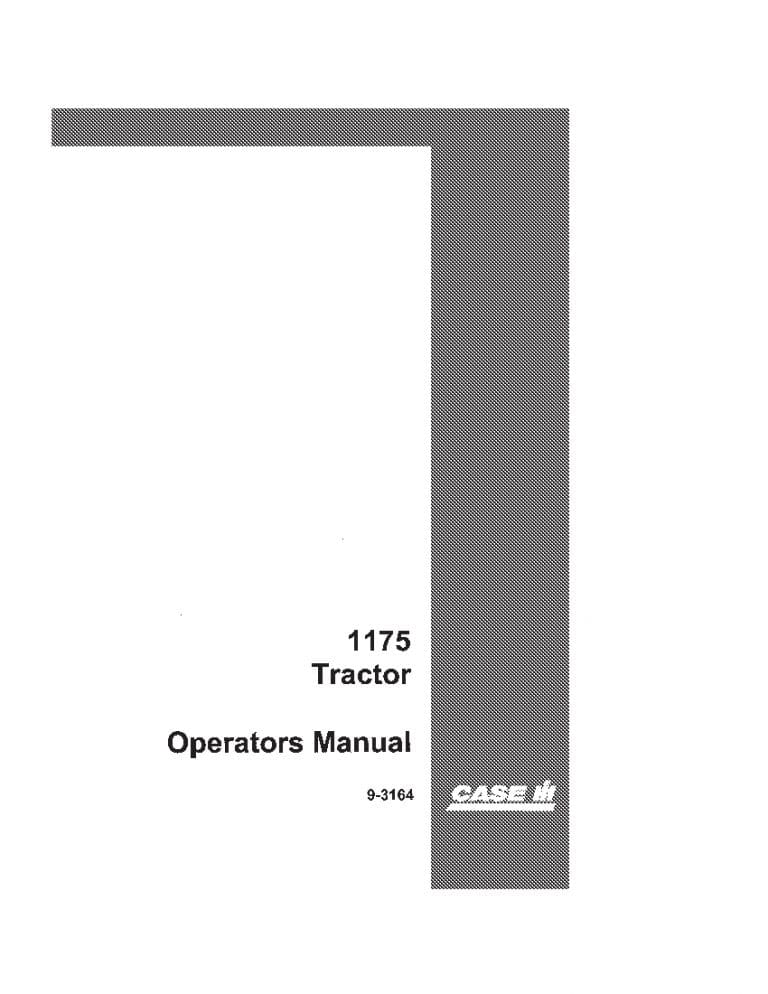Case 1175 Tractor 8770001 Operators Manual PDF Download