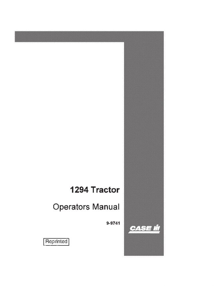 Case 1294 Tractor Operators Manual PDF Download