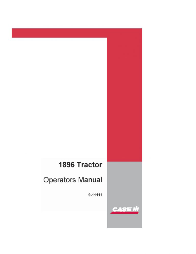 Case 1896 Tractor Operators Manual PDF Download