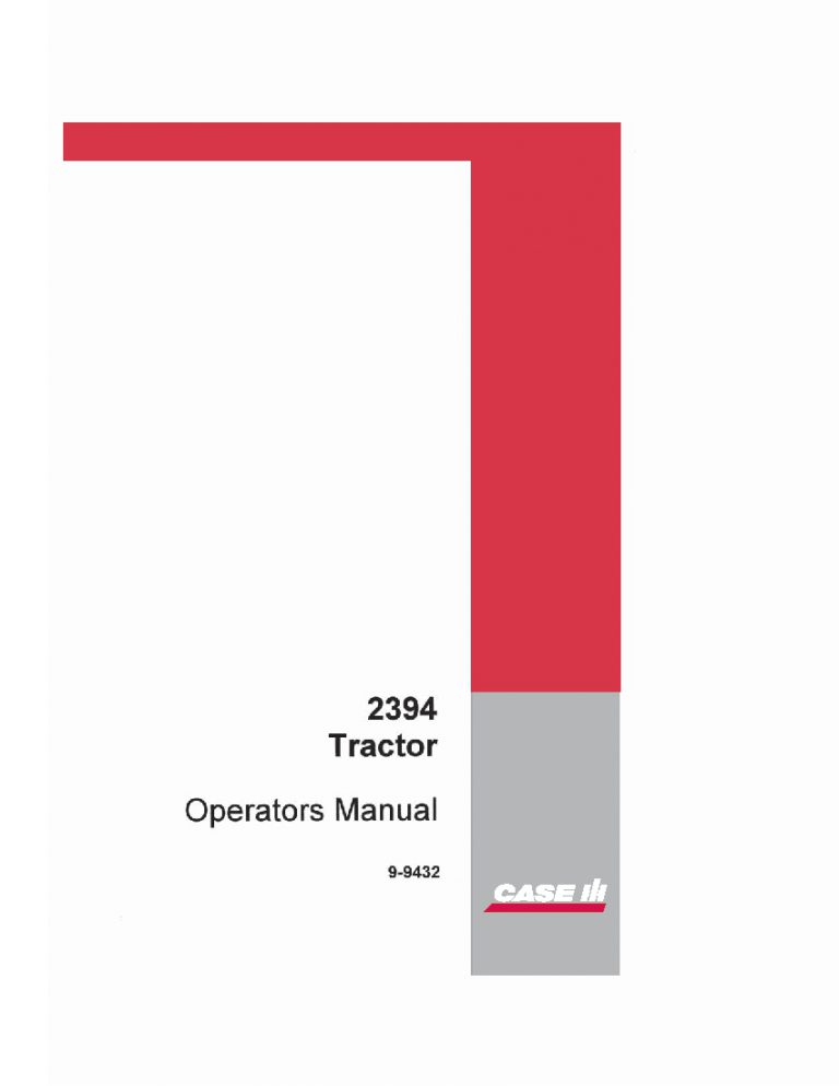Case 2394 Tractor Operators Manual PDF Download