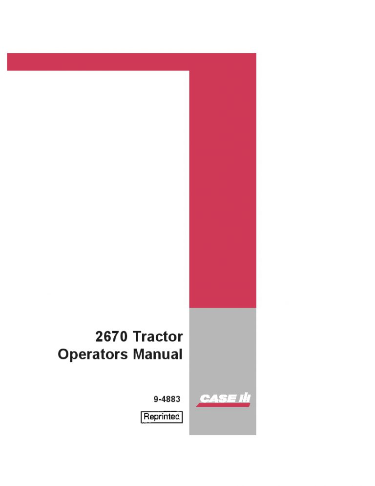 Case 2670 Tractor Operators Manual PDF Download