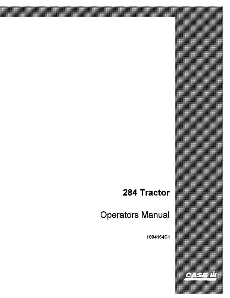Case 284 Tractor J012924 Operators Manual PDF Download