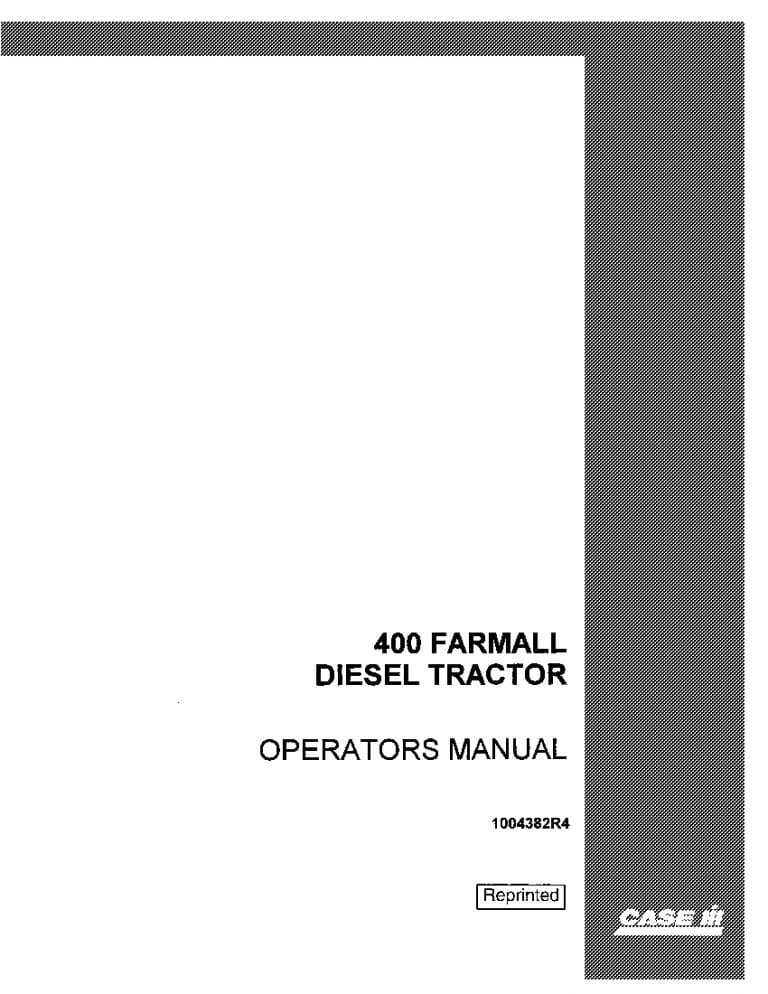 Case 400 400 High Clearance Diesel Operators Manual PDF Download