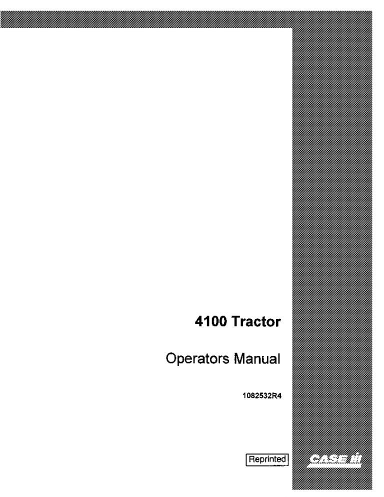Case 4100 Tractor Operators Manual PDF Download