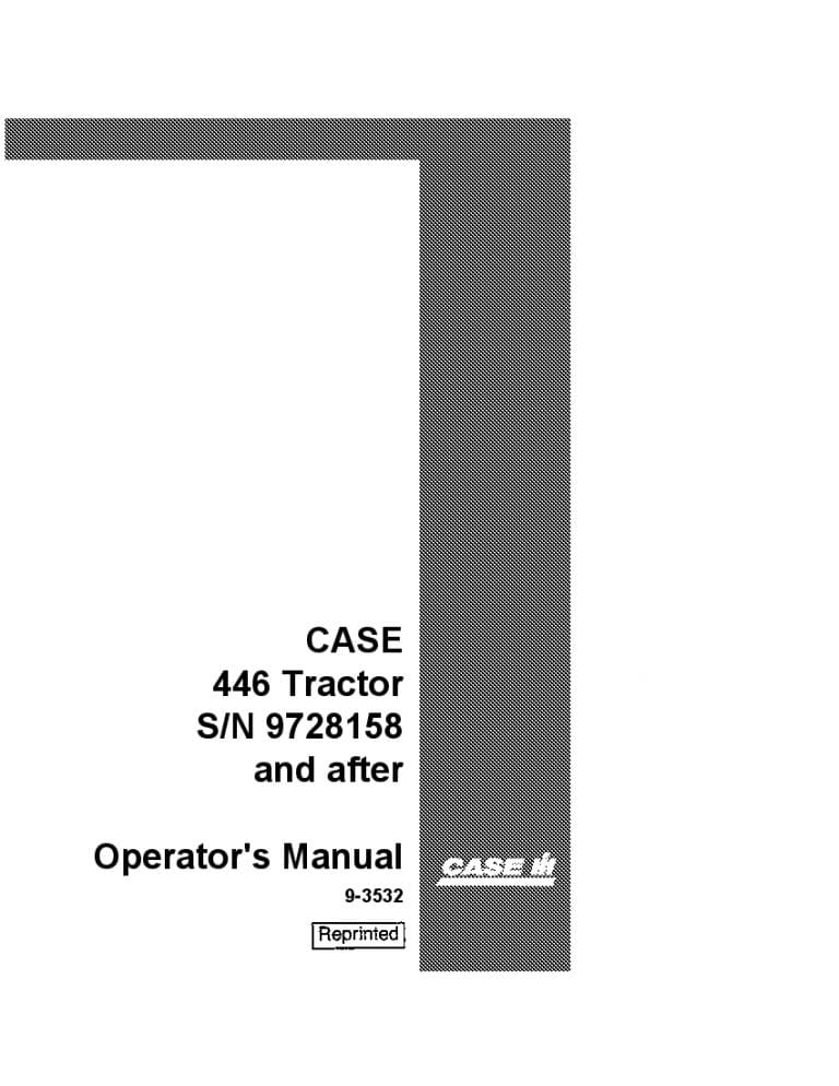Case 446 Tractor Operators Manual PDF Download
