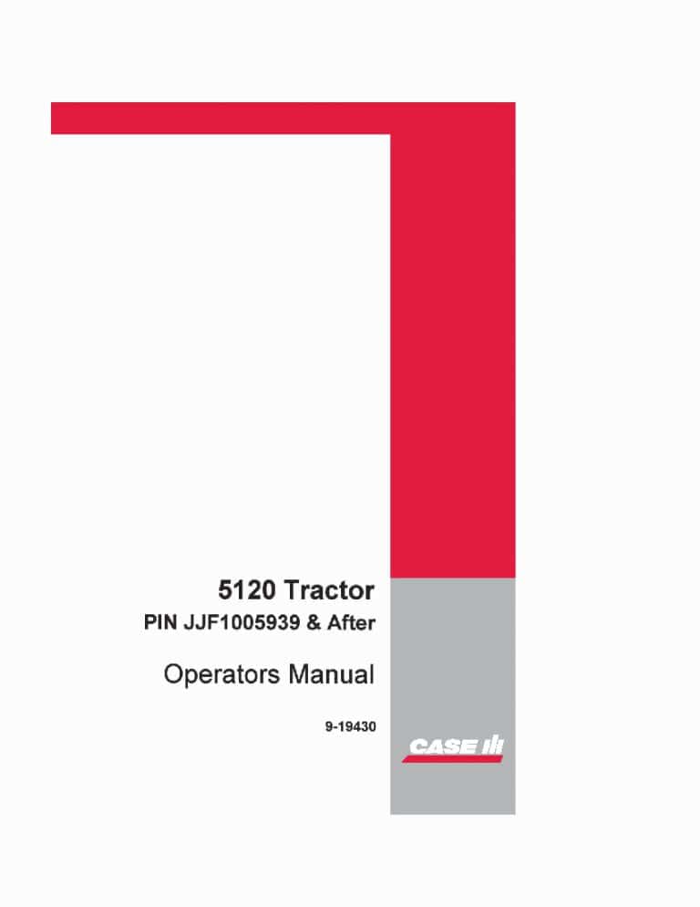 Case 5120 Series Maxxum Tractor Operators Manual PDF Download