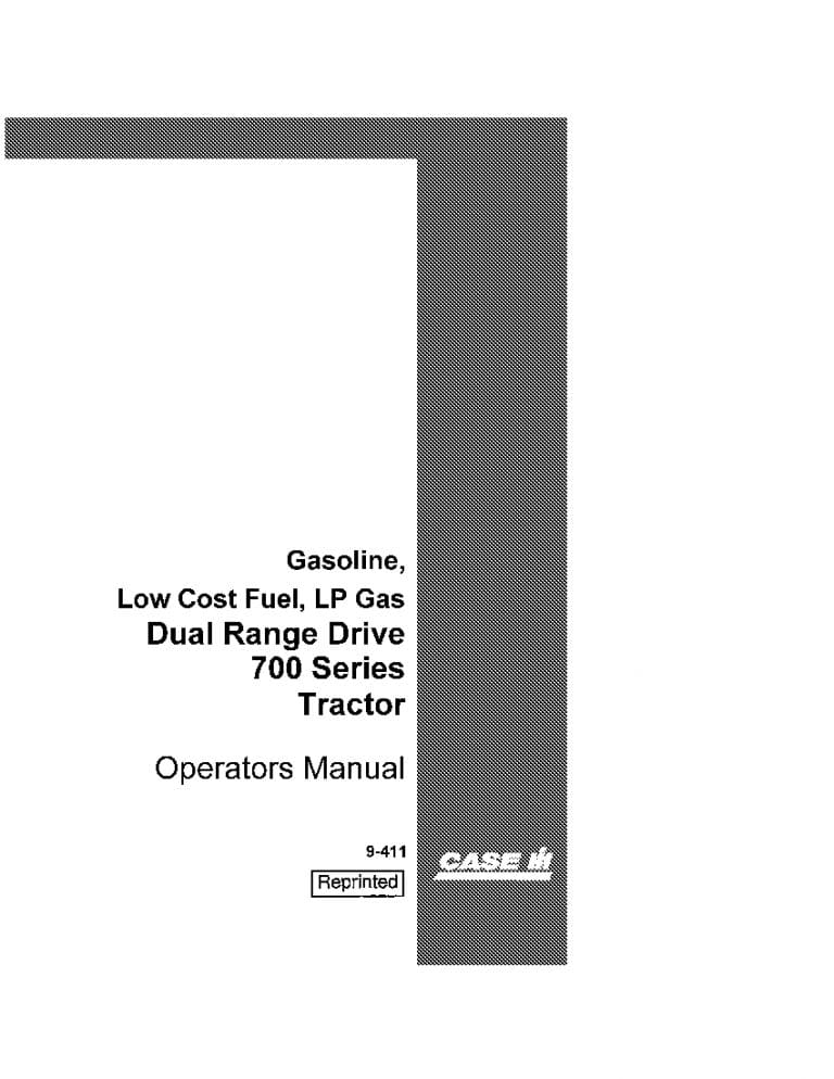 Case 700 Series Wheel Tractors Operators Manual PDF Download