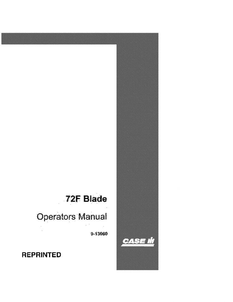 Case 72F Front Blade Operators Manual PDF Download