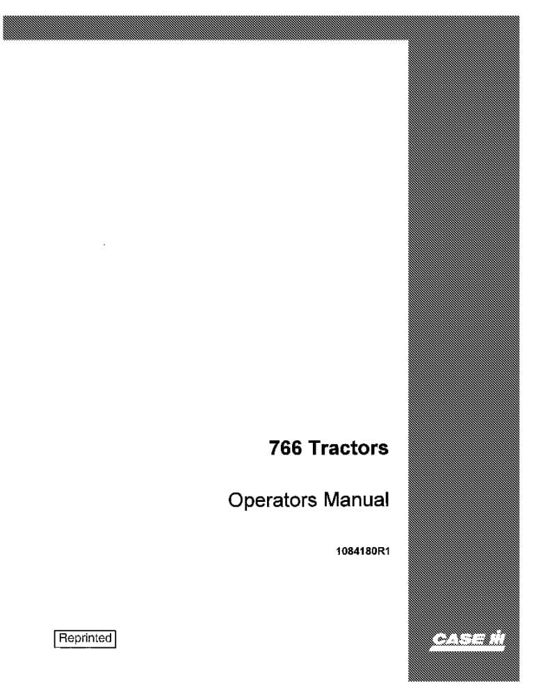 Case 766 Tractor Operators Manual PDF Download