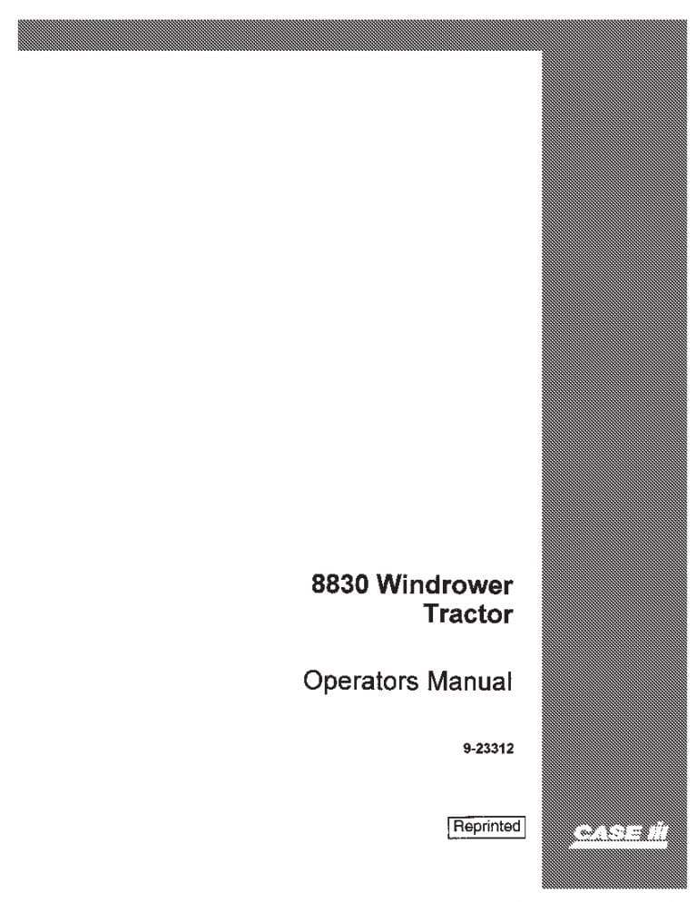 Case 8830 Windrower Tractor cfh0028746 Operators Manual PDF Download