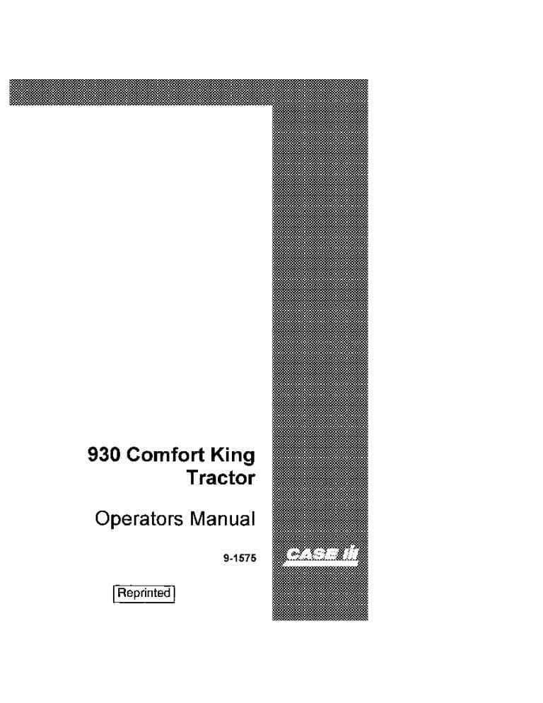 Case 930 Comfort King Tractor Operators Manual PDF Download