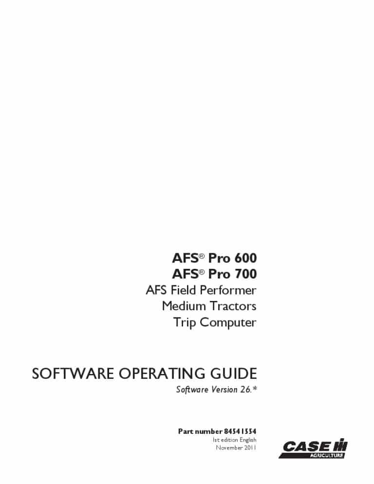 Case AFS Pro 600, AFS Pro 700 Tractors Operators Manual PDF Download