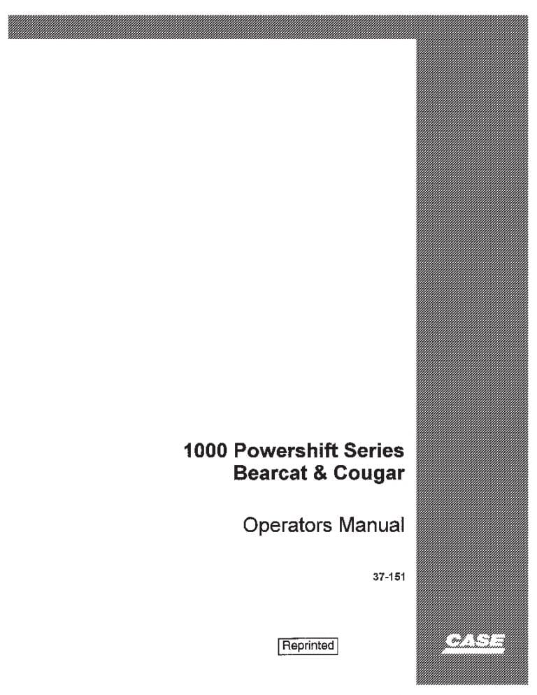 Case Bearcat & Cougar 1000 Pwrshift Series Operators Manual PDF Download