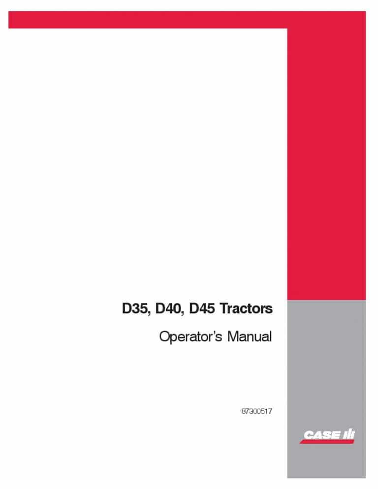 Case D35 D40 D45 Tractors HBA015001 Operators Manual PDF Download