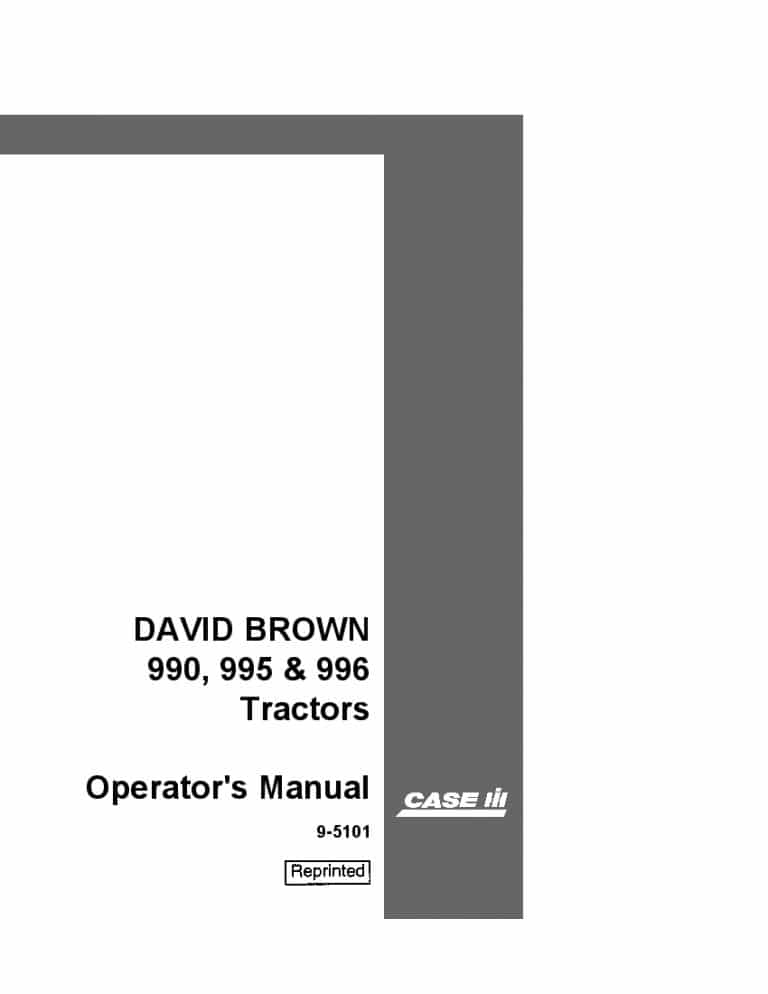 Case DAVID BROWN 990, 995, 996 Tractors Operators Manual PDF Download