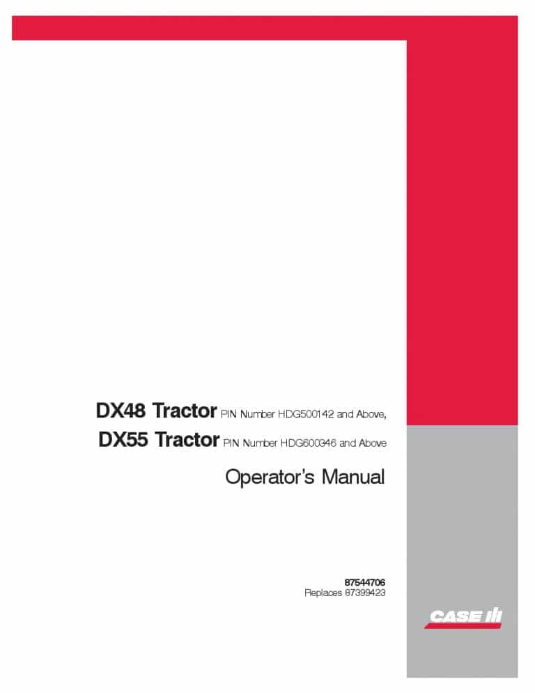 Case DX48, DX55 2WD, DX55 4WD Tractor Operators Manual PDF Download