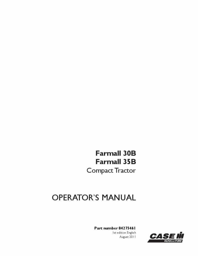 Case Farmall 30B, Farmall 35B Compact Tractor Operators Manual PDF Download