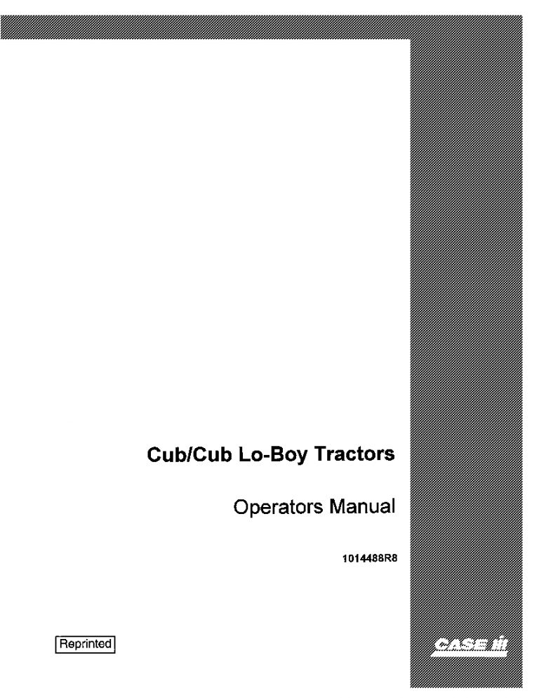 Case IH Cub & Cub Lo-Boy SN 248124 Operators Manual PDF Download